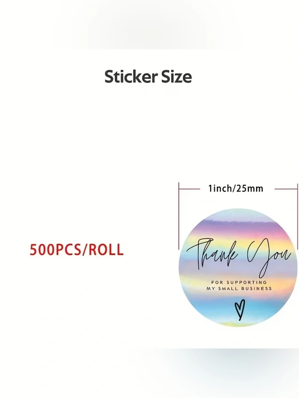 💜 NWT Holographic Circle Small Business Thank You Stickers (500 Stickers)